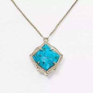 Kendra Scott Kacey Gold Pendant Necklace in Turquoise Magnesite